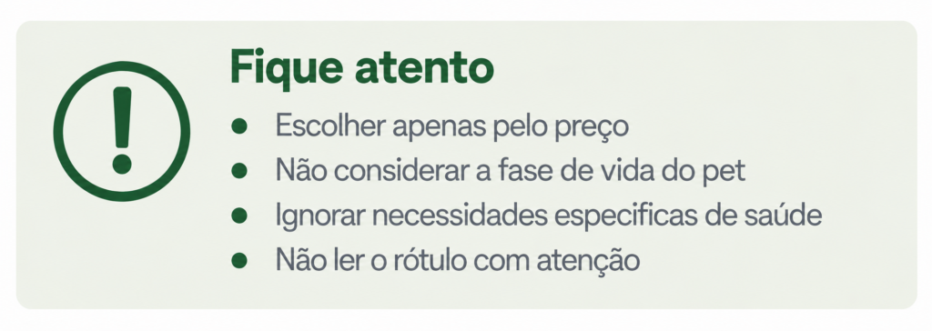5.1- Como escolher a ração ideal para o seu pet fique atento seção 6
